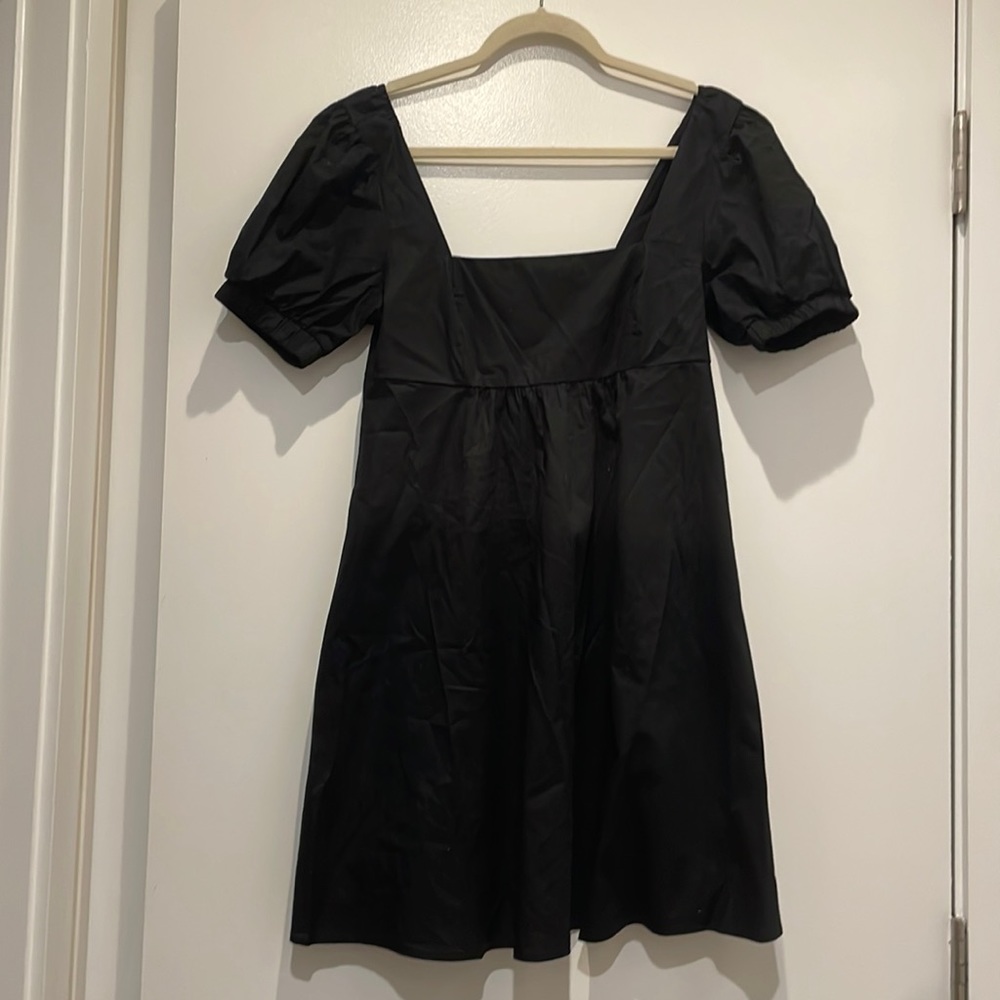Wild Fable Black Puff Sleeve Smock Back Dress | Sz S